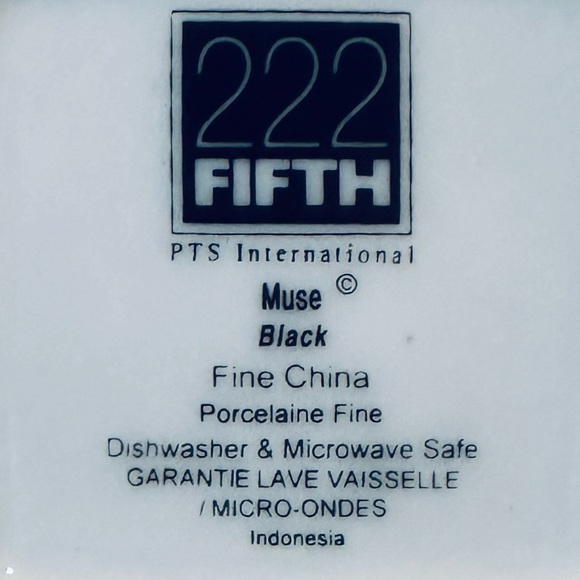 🌟2xHP🌟Muse Damask Black & White Floral Print Porcelain Dish 11" by 222 Fifth - Picture 6 of 6